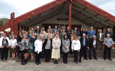 full group at the marae